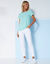 Marineshirt, korte mouwen (watergroen / wit)