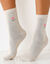 Chaussettes imprim&eacute;es "rose" - lot de 7 paires (bleu + beige + rose)