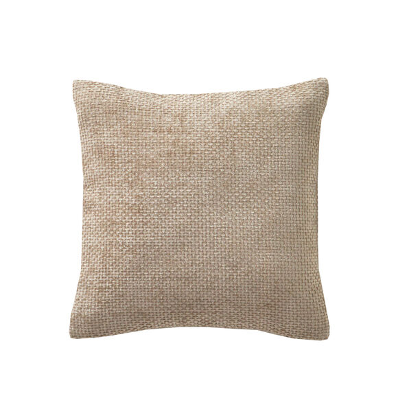 Housse de coussin unie tissage chenille - lot de 2 (sable)