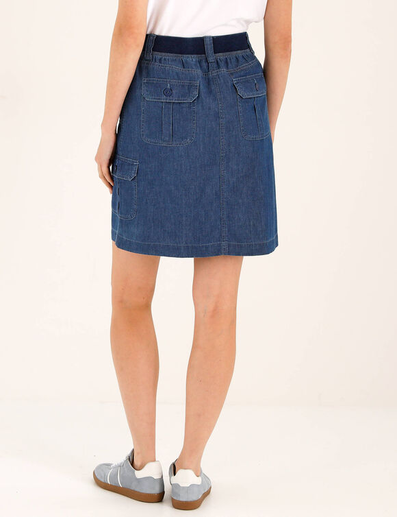 Jupe battle multi-poches, denim l&eacute;ger (stone)