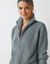 Gilet zippé en maille perlée (gris chiné)
