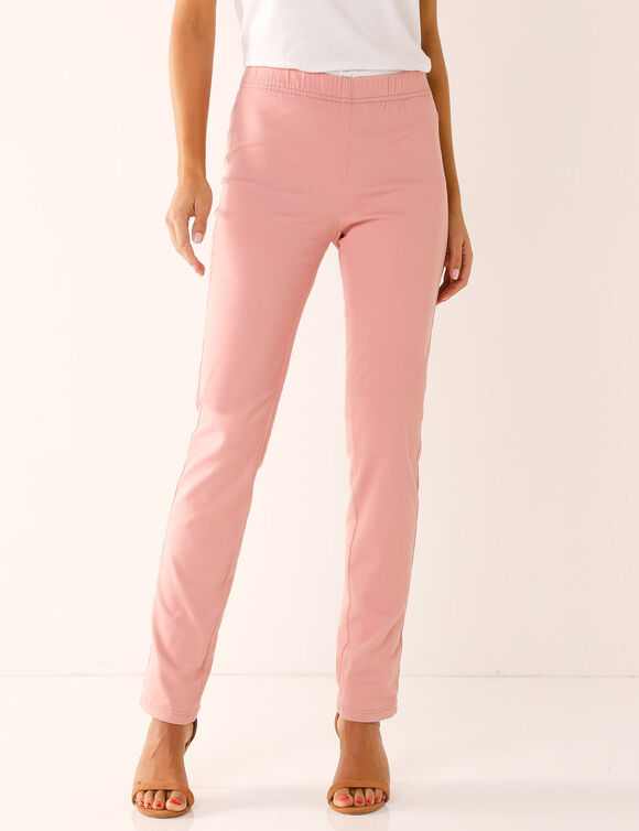 Pantalon sculptant, ceinture ventre plat (bois de rose)