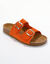 Mules en cuir 2 boucles réglables (orange)