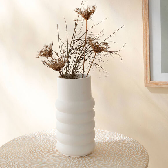 Vase minéral céramique blanc (blanc)