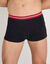 Effen boxerboxershorts met gestreepte tailleband - set van 4 (zwart)