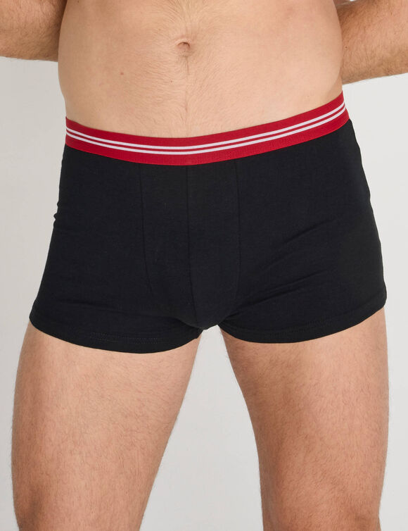 Boxer uni ceinture ray&eacute;e - lot de 4 (noir)