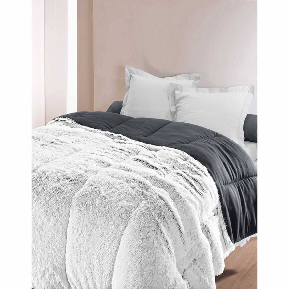 Couette fourrure synth&eacute;tique 350 g/m&sup2; (gris chin&eacute;)