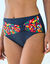 Culotte taille haute drapée imprimée, Toboki (multicolore)