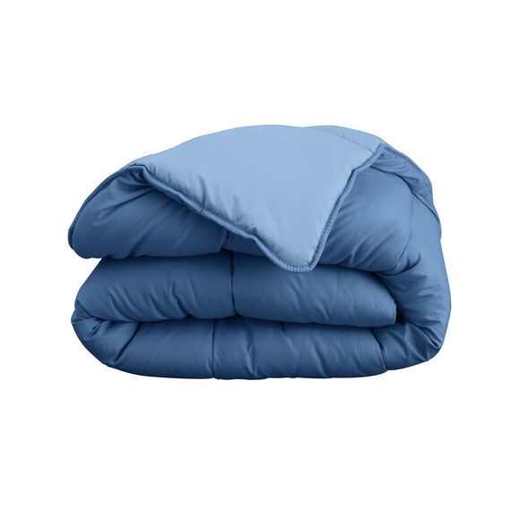 Couette bicolore microfibre 350 g/m&sup2; (bleu oc&eacute;an / bleu ciel)