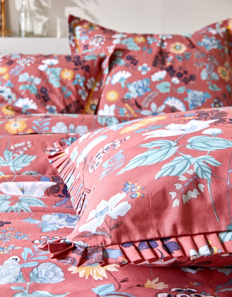 Bedlinnen Kelly in katoen met bloemenprint (rozenhout)