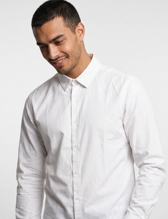 Overhemd van 100% katoen twill, onderhoudsvriendelijk (wit)