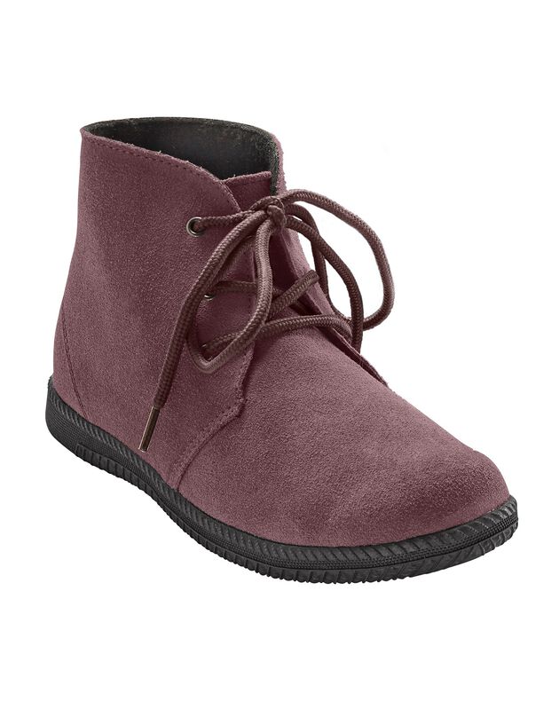 Splitleren bottines met veters (bruin)