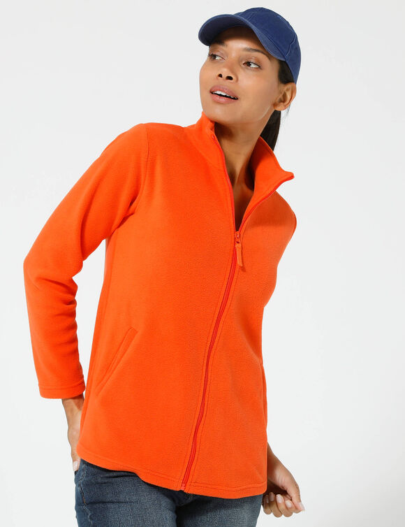 Veste polaire zippée manches longues (orange)