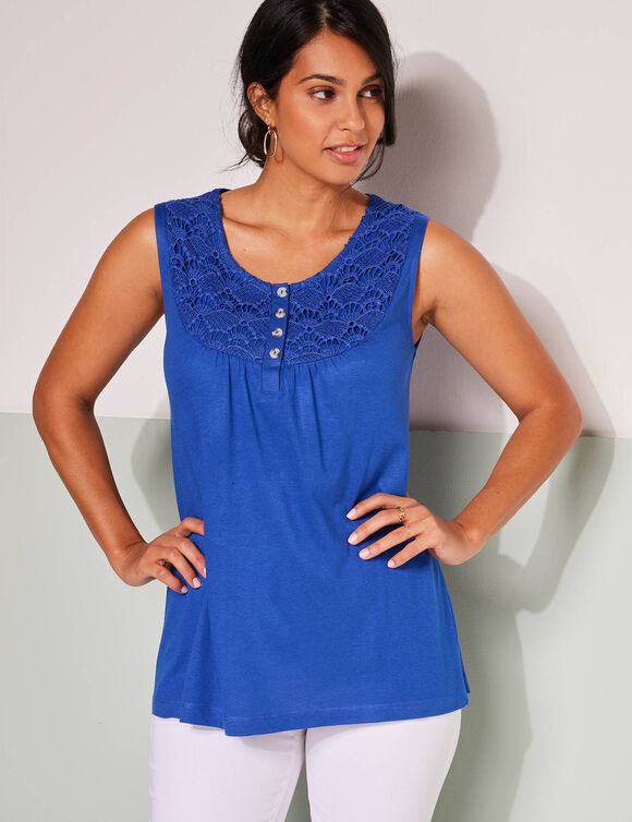 Débardeur à plastron macramé (iris)