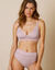 Paia microvezel en plumetis tule slip met hoge taille - set van 2 (grijsroze)
