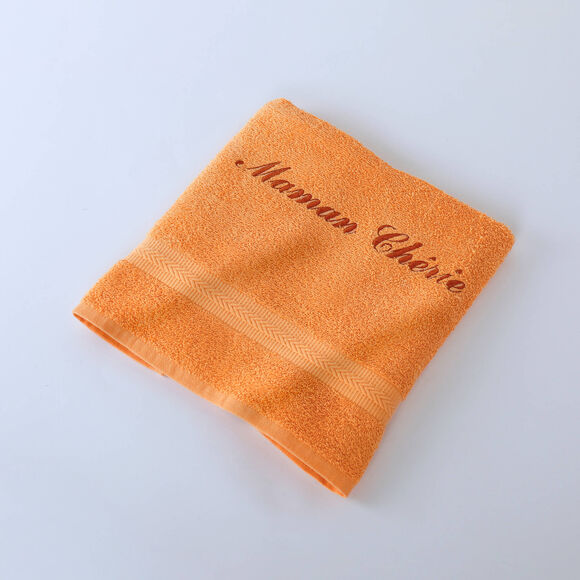 Effen handdoek, zacht comfort, personaliseerbaar (abrikoos)