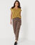 T-shirt met V-hals, glanzend fantasietricot (bronskleur)