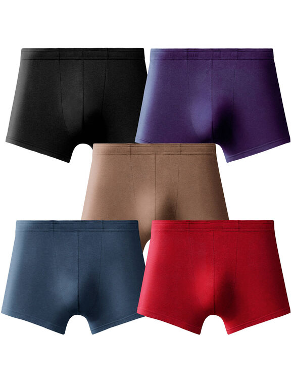 Effen shorty met elastische, overtrokken tailleband - set van 5 (rood + blauw + zwart)