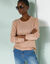 Pull col rond uni, manches longues (beige)