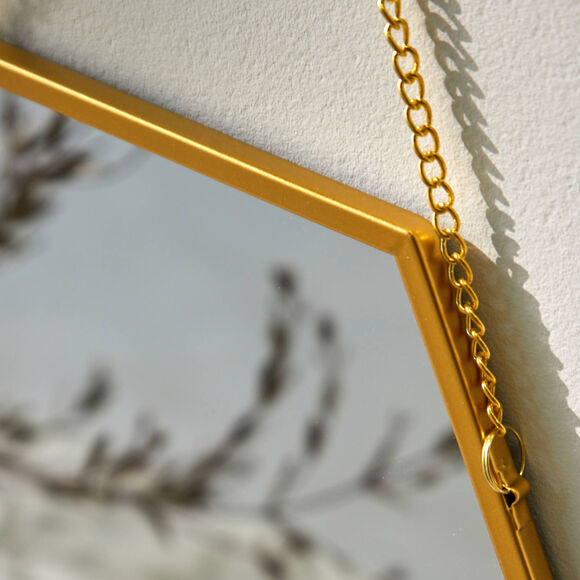 Miroir hexagonal - lot de 2 (dor&eacute;)