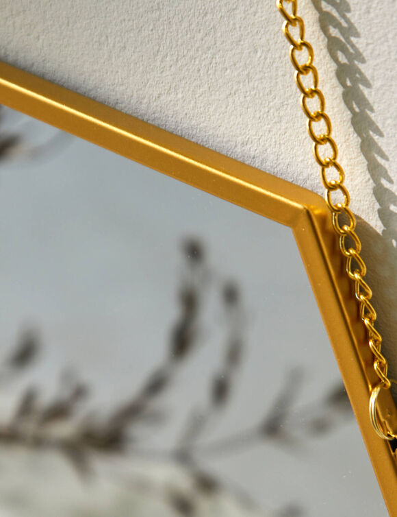 Miroir hexagonal - lot de 2 (dor&eacute;)