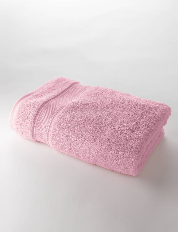 Collection serviettes de bain unies 540g/m2 confort luxe  (rose poudré)