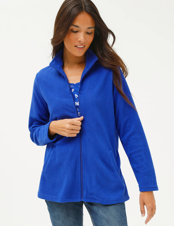 Veste polaire zipp&eacute;e manches longues (bleu dur)