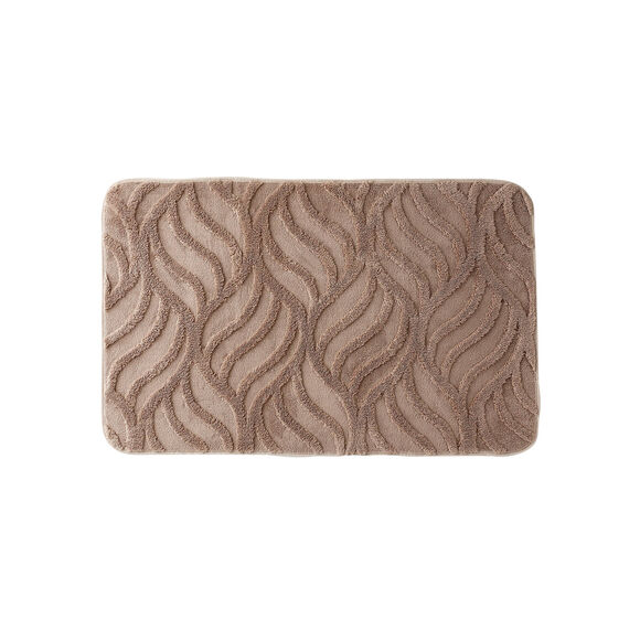 Badmatje met reli&euml;f en 'vlam' effect (grijsbeige)