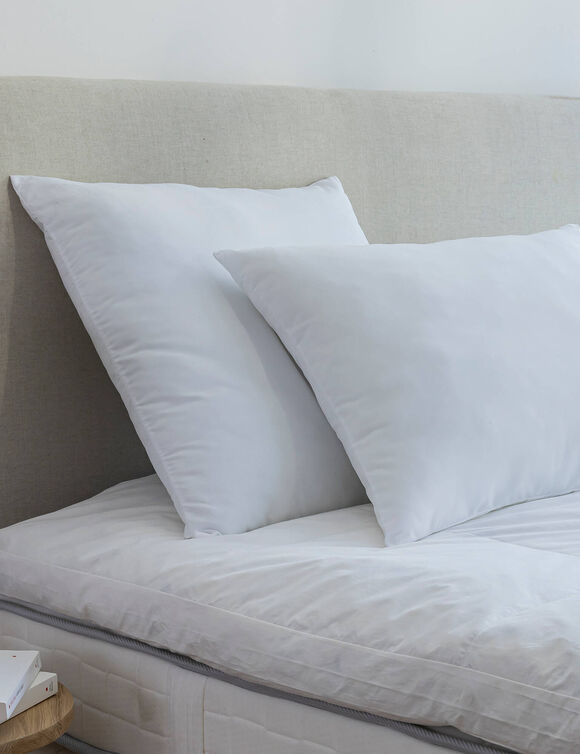 Oreiller microfibre, confort médium (blanc)
