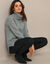 Pull tunique torsadé à col roulé (gris chiné)