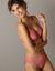 Slip in glanstricot en kant Salford - set van 2 (schelpen + granaatrood)