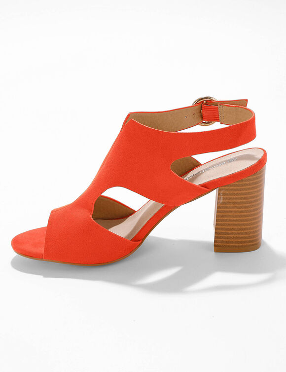 Sandales enveloppantes à talon bois (orange)