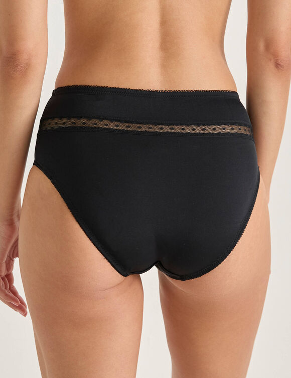 Paia: hoog uitgesneden slip van microvezel en plumetis-tule met tweedehuideffect &ndash; set van 2 (zwart)