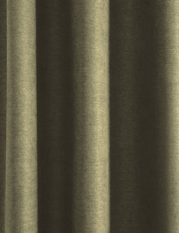 Rideau occultant et isolant finition galon fronceur (kaki)