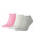 Lage sokken, speciaal voor de sport - set van 3 paar (grijs / roze)
