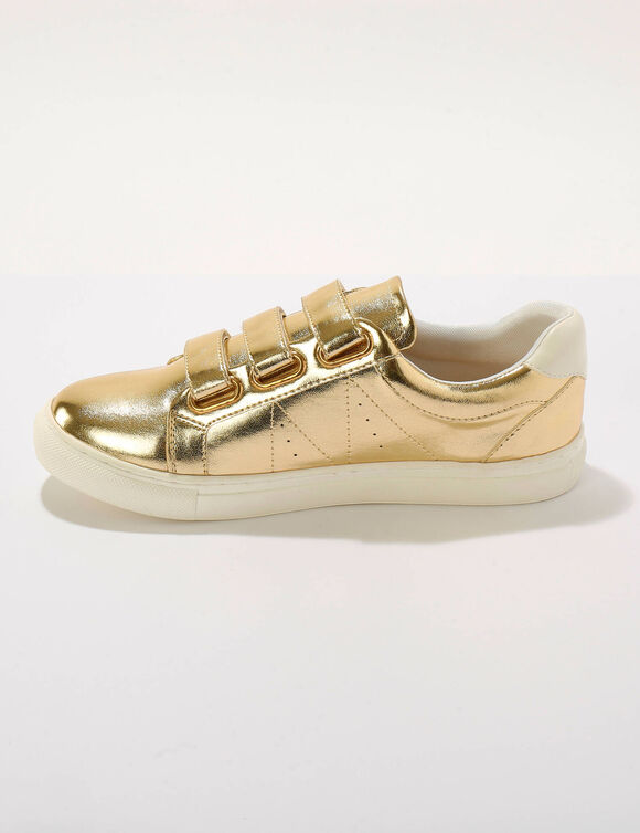 Goudkleurige sneakers met scratchsluiting (goudkleurig)