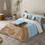 Linge de lit Zen en coton imprimé (bleu)