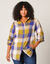 Lang hemd in flanel met grote ruiten (mosgroen / ecru)