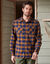 Hemd in flanel met Schotse ruiten (koper / marine)