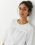 Blouse unie manches 3/4, broderie anglaise (blanc) Blouse unie manches 3/4, broderie anglaise (blanc)