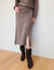 Jupe midi &eacute;vas&eacute;e en tricot (taupe)