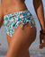 Hoge taille zwembroek met Tanza-bedrukking (ecru / smaragd)