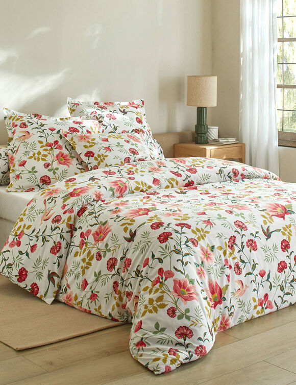 Linge de lit Lola imprimé fleuri - en coton (blanc)