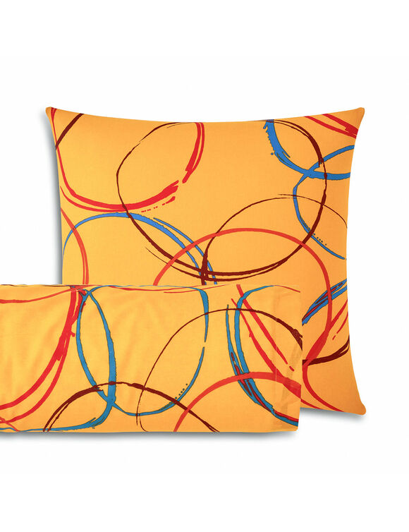 Linge de lit Noémie polycoton imprimé cercles (épice)