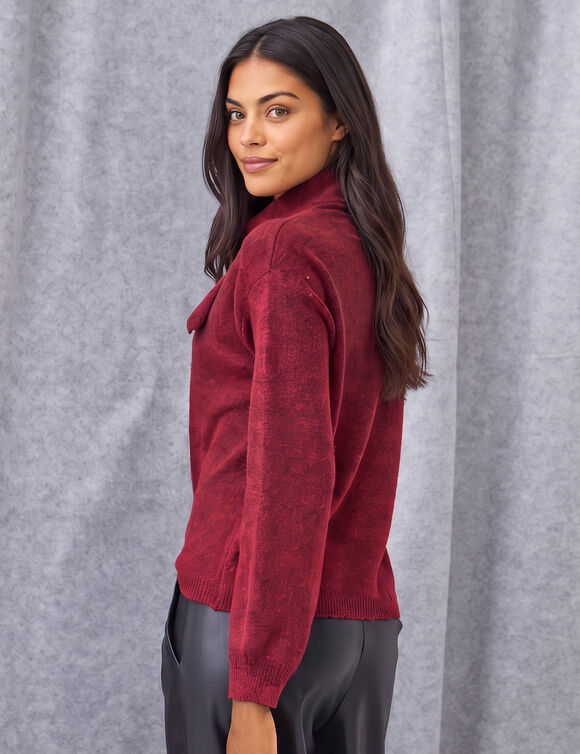 Gilet col lavalli&egrave;re (rouge fonc&eacute;)