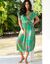 Robe volantée cache-coeur imprimée, crépon (vert / turquoise)