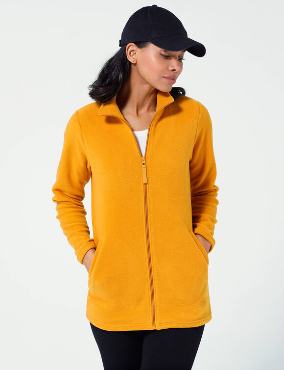 Veste polaire zippée manches longues (curry)