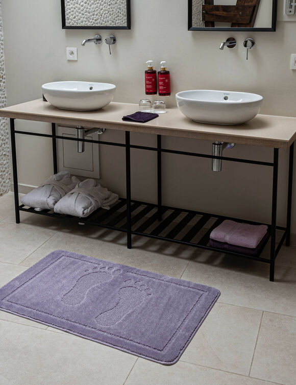 Tapis de bain motif fantaisie (lilas)