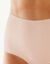 Maxislip in stretchkatoen met platte ribbels (nude + perzik)