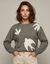 Trui met ronde hals en lange mouwen, jacquard-motief met vogels, wolmix (kaki / ecru)